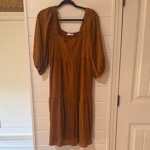 Lush Mustard Long Sleeve Dress